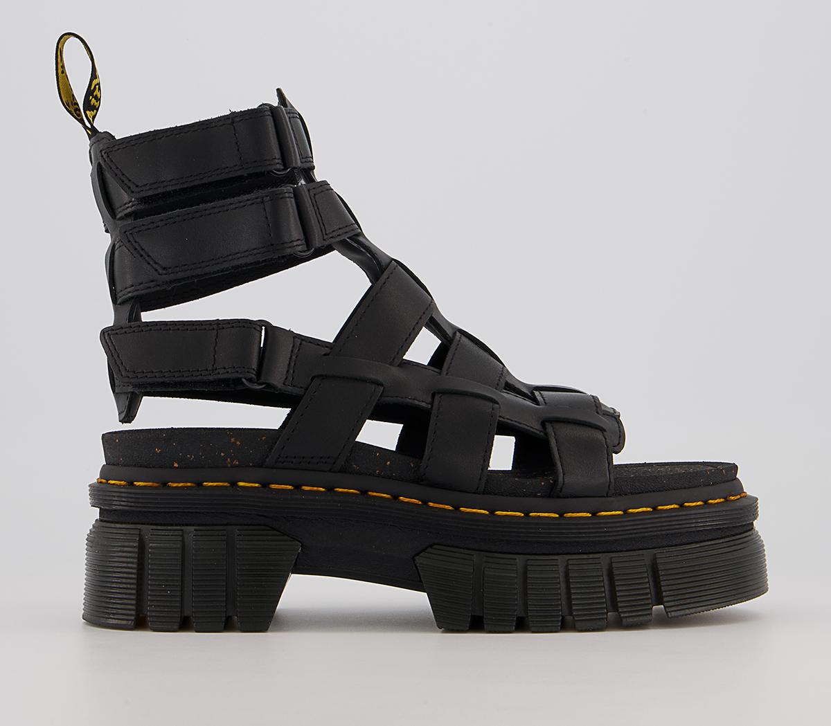 Dr. Martens Ricki Gladiator Sandals Black Nappa Lux - Women’s Sandals