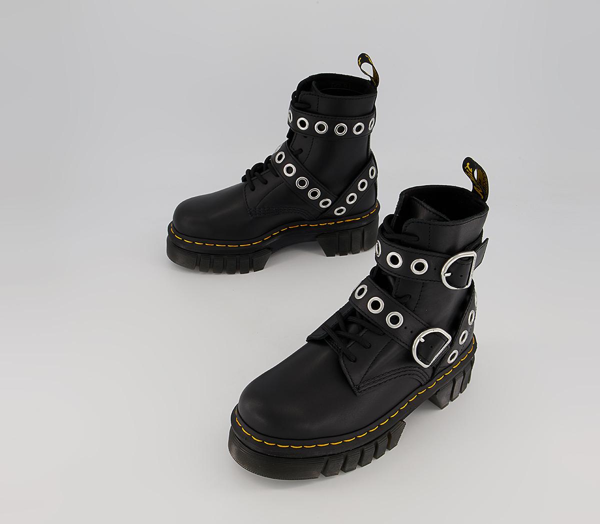 Dr. Martens Audrick 8IB Hardware Boots Black Nappa Lux - Women's Ankle ...