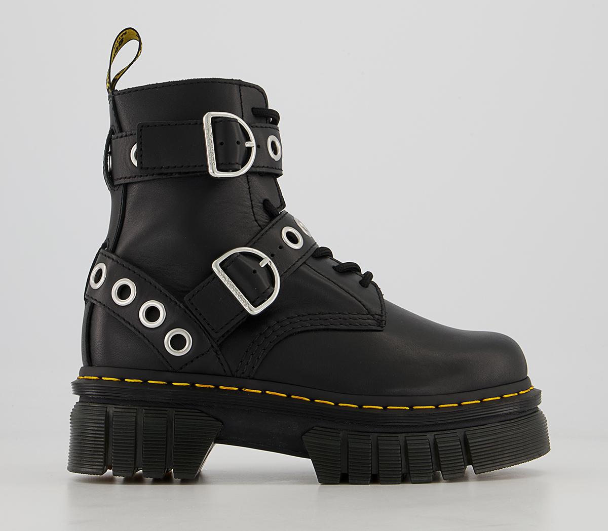 Dr. Martens Audrick 8IB Hardware Boots Black Nappa Lux - Women's Ankle ...