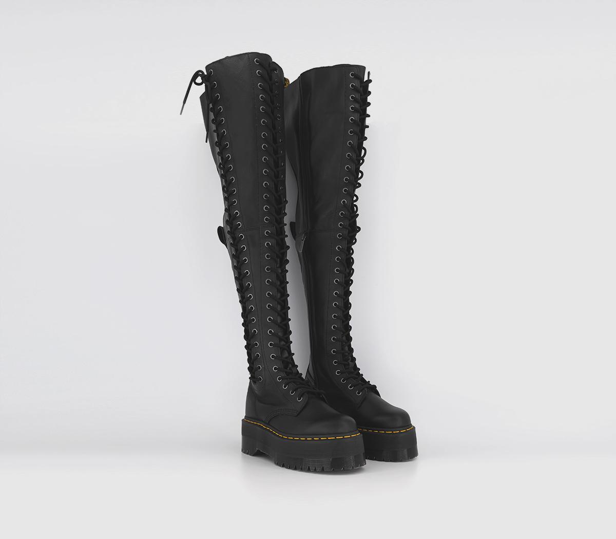 Aya Dr. Martens Azreya 26 Eye Boots Black Virginia - Women's Ankle Boots