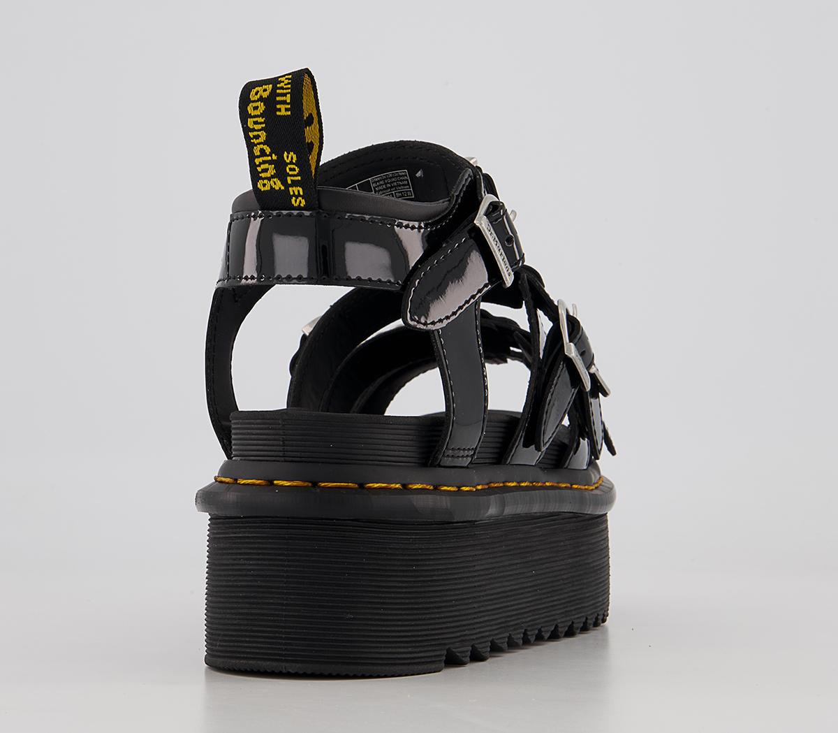 Dr. Martens Blaire 2 Quad Chain Sandals Black Patent Lamper - Women’s ...