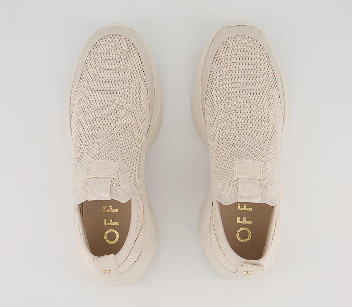 Office Flipper Knitted Slip On Chunky Trainers Office Flipper Knitted Slip On Chunky Trainers Off White