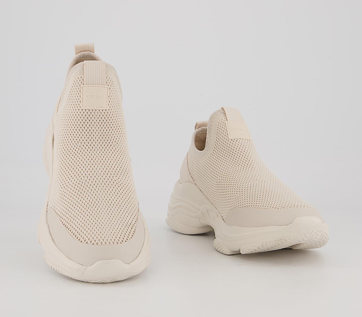 Office Flipper Knitted Slip On Chunky Trainers Office Flipper Knitted Slip On Chunky Trainers Off White
