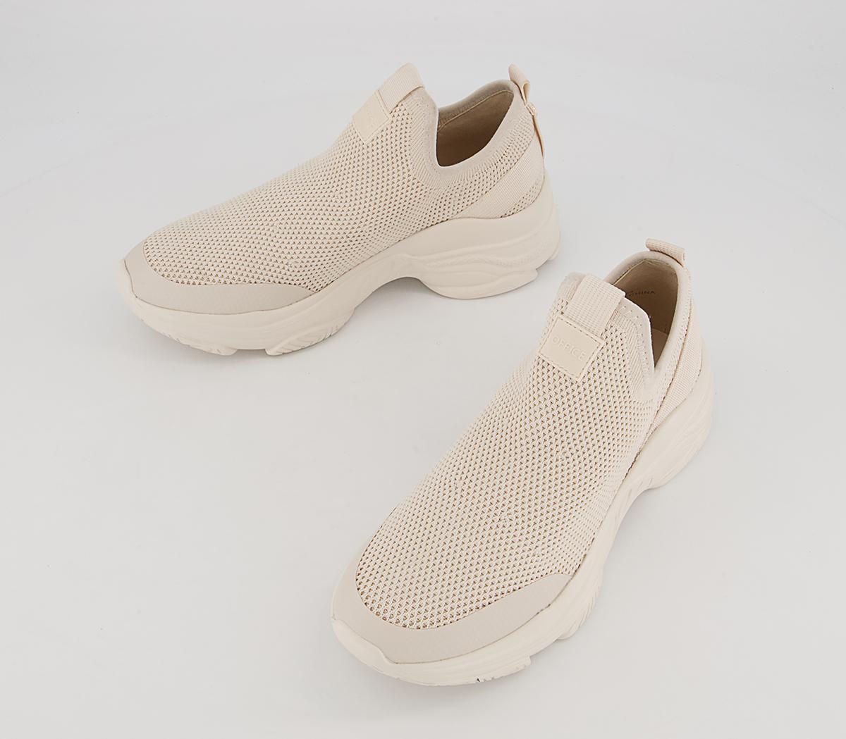 Office Flipper Knitted Slip On Chunky Trainers Office Flipper Knitted Slip On Chunky Trainers Off White