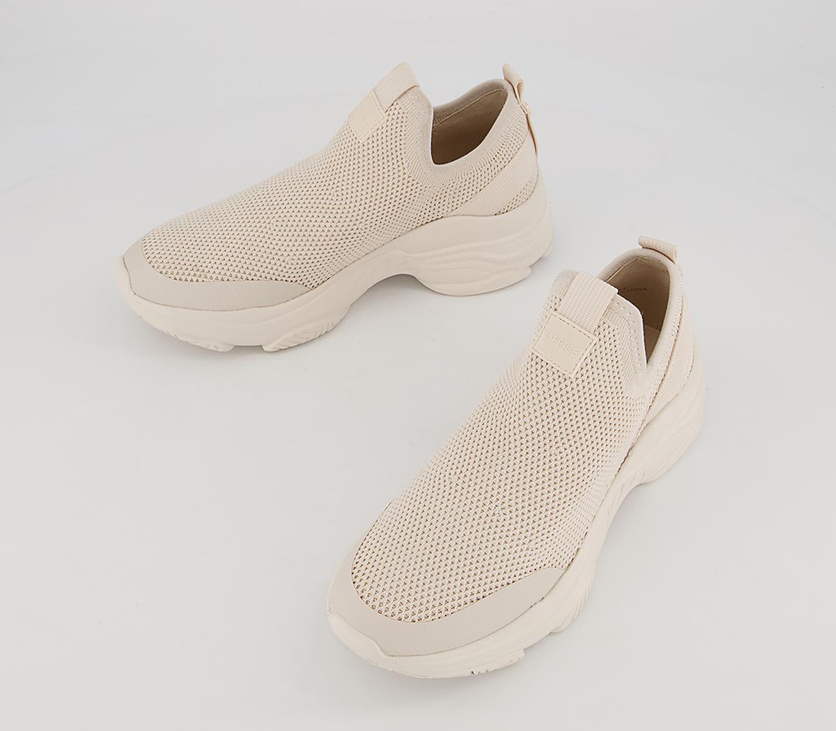 OFFICE Flipper Knitted Slip On Chunky Trainers Off White - Flat Shoes ...