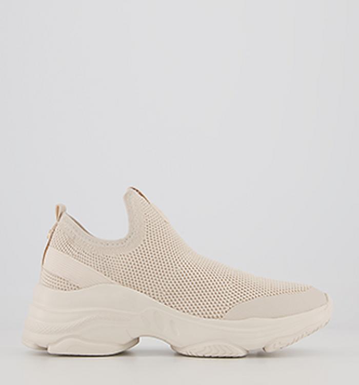 Office Flipper Knitted Slip On Chunky Trainers Off White