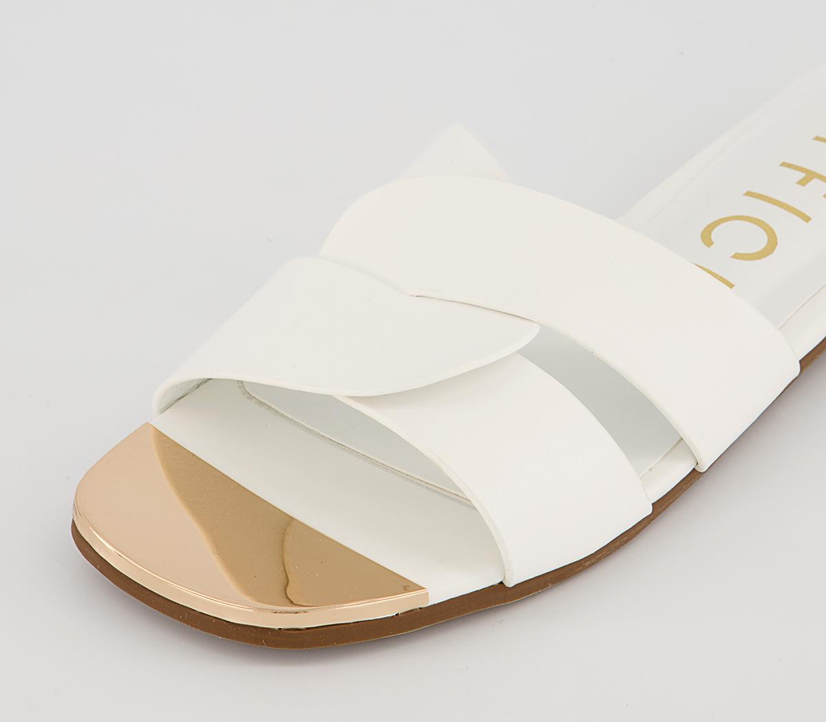 Office Swallow Cross Over Mules Office Swallow Cross Over Mules White