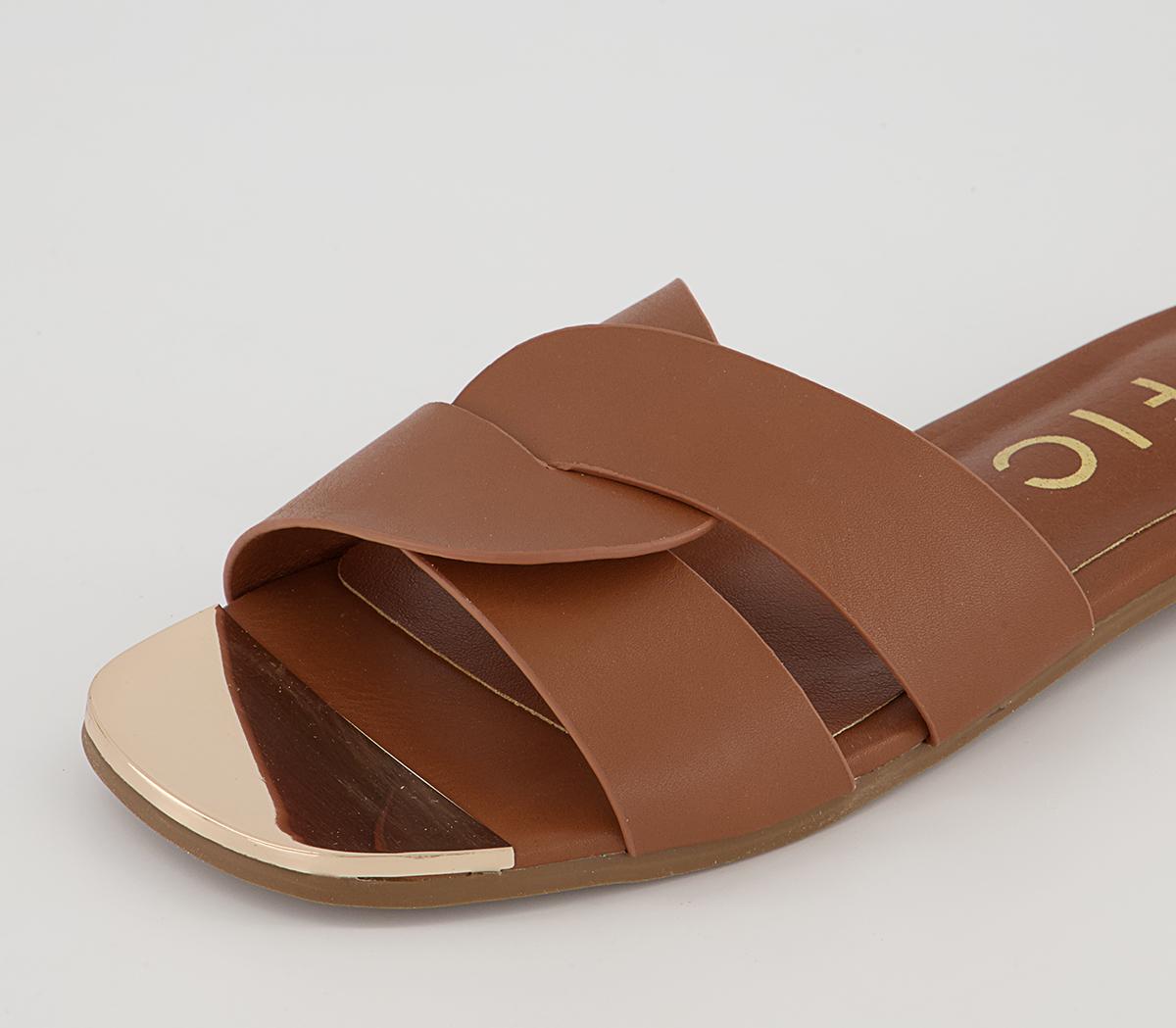 OFFICE Swallow Cross Over Mules OFFICE Swallow Cross Over Mules Tan