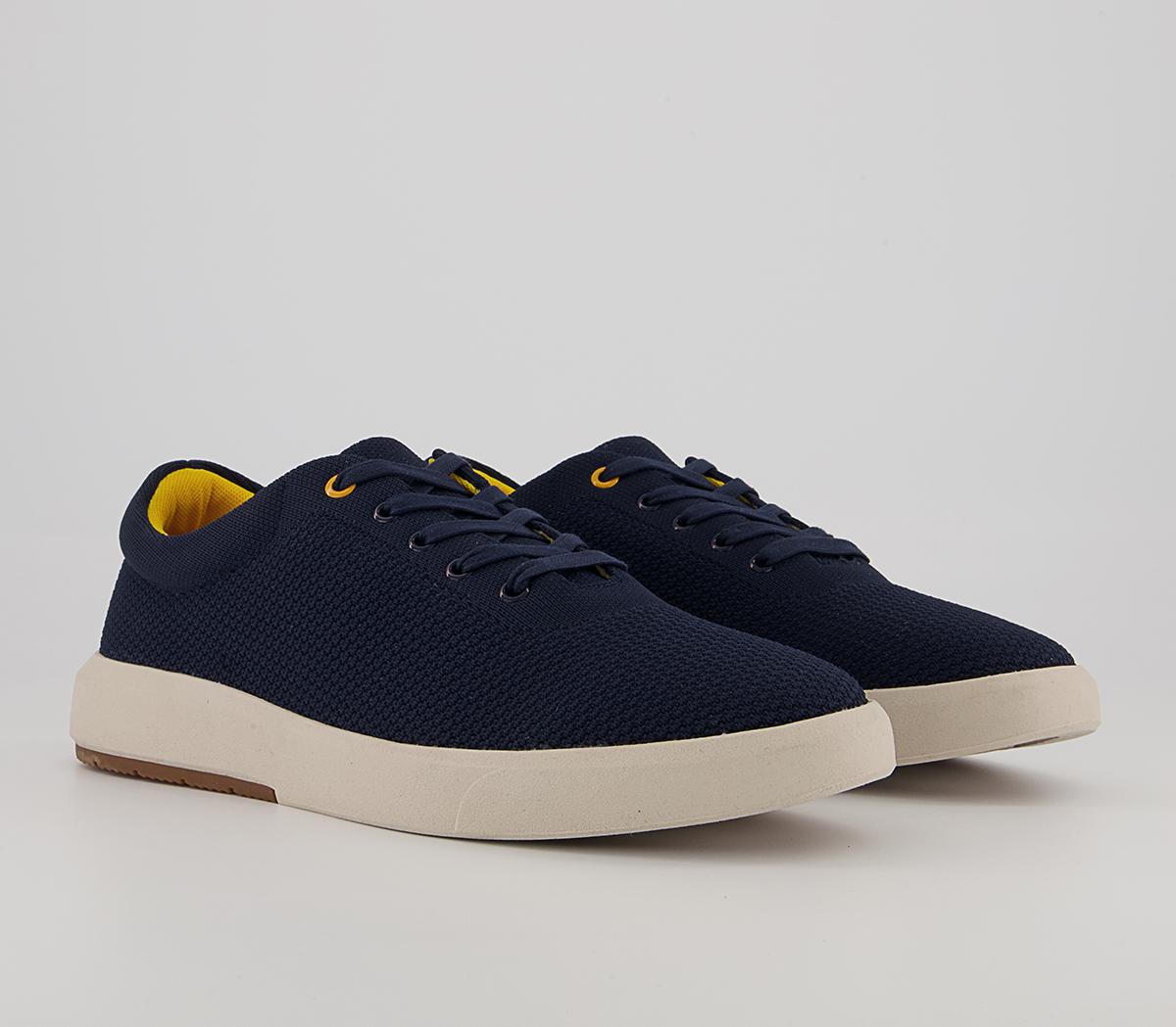 OFFICE Callow Knitted Wedge Sneakers Navy - Men's Casual Shoes
