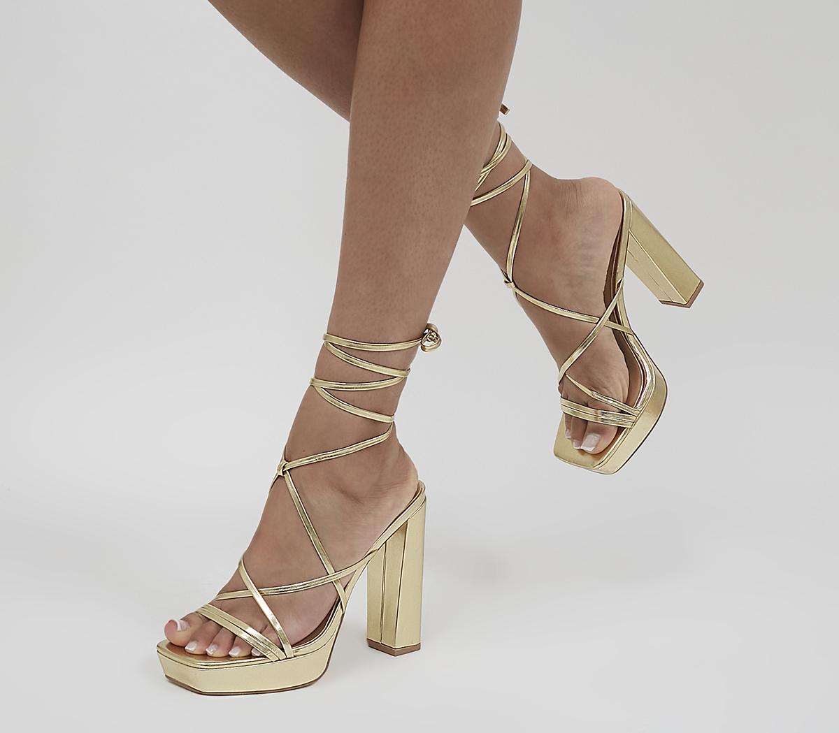 OFFICEHaisley Tie Up Platform ShoesGold