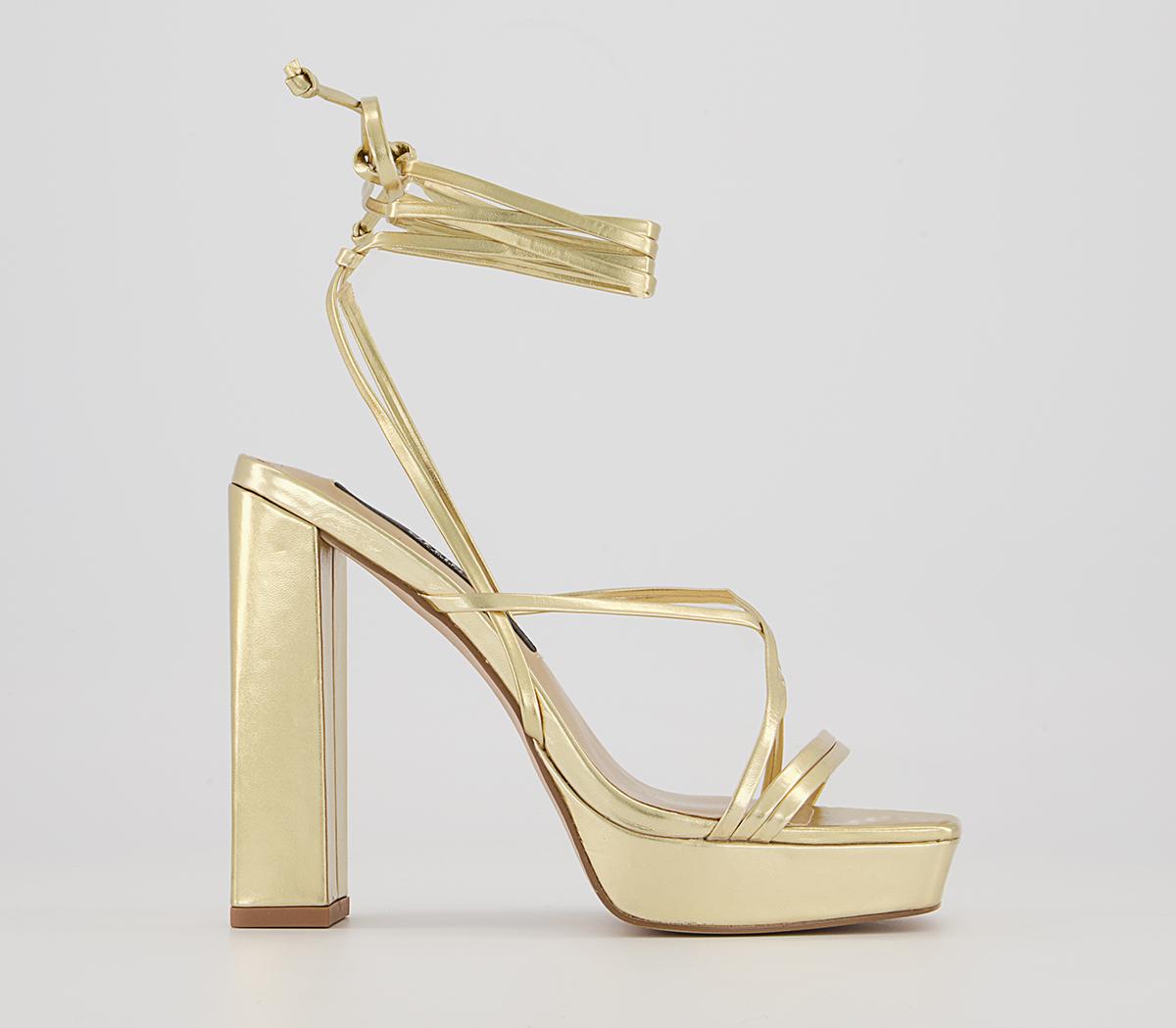 OfficeHaisley Tie Up Platform ShoesGold