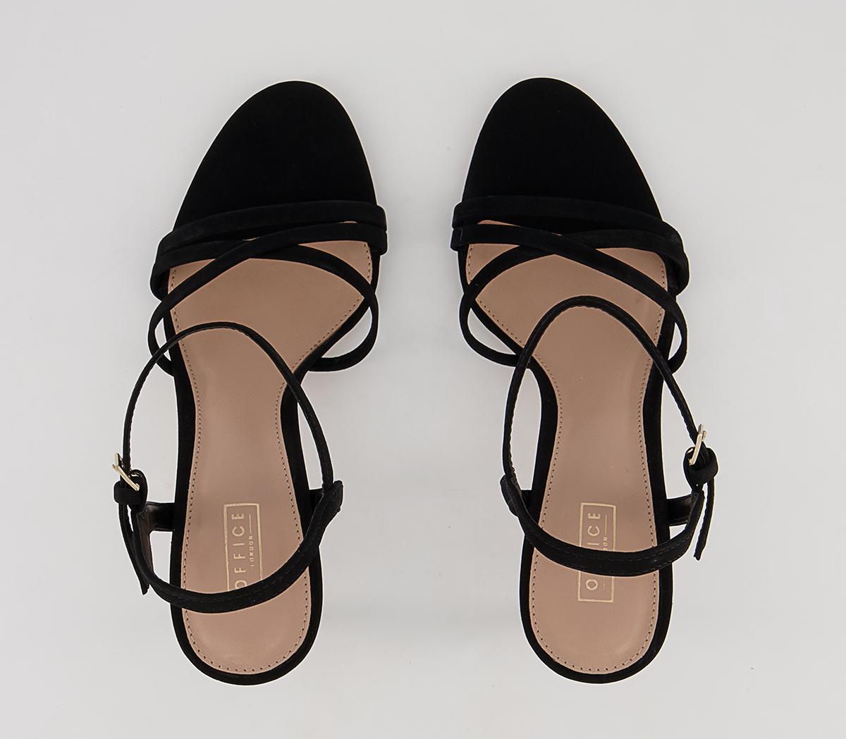 OFFICEMood Strappy Two Part Stiletto Heeled Sandals OFFICEMood Strappy Two Part Stiletto Heeled SandalsBlack Nubuck