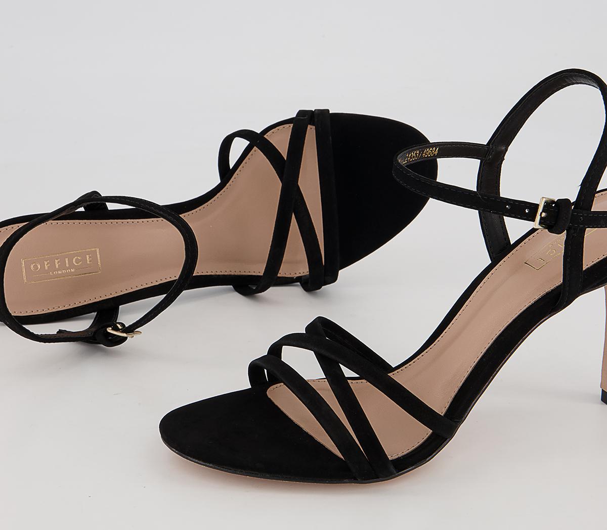 OFFICEMood Strappy Two Part Stiletto Heeled Sandals OFFICEMood Strappy Two Part Stiletto Heeled SandalsBlack Nubuck