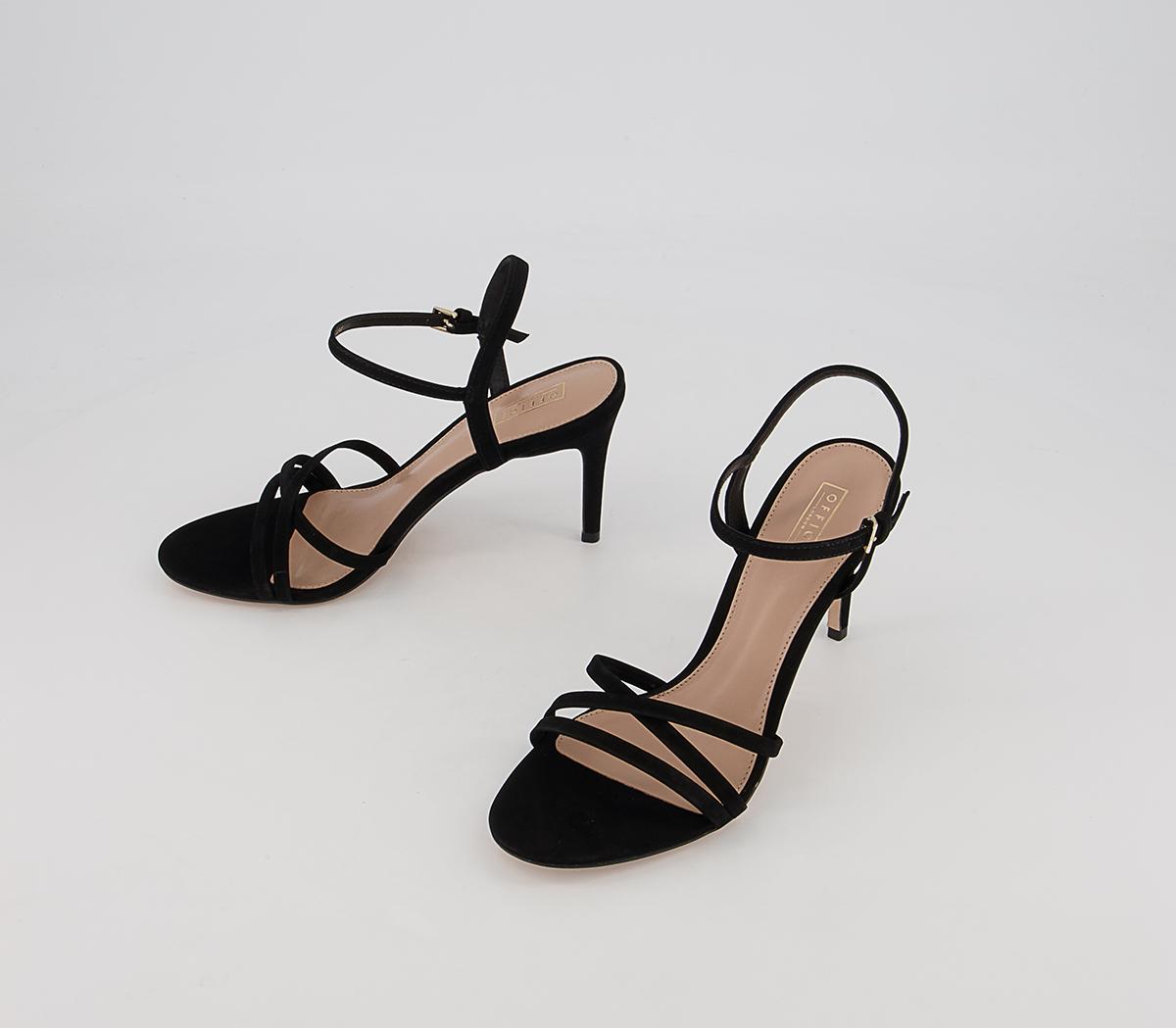 OFFICEMood Strappy Two Part Stiletto Heeled Sandals OFFICEMood Strappy Two Part Stiletto Heeled SandalsBlack Nubuck