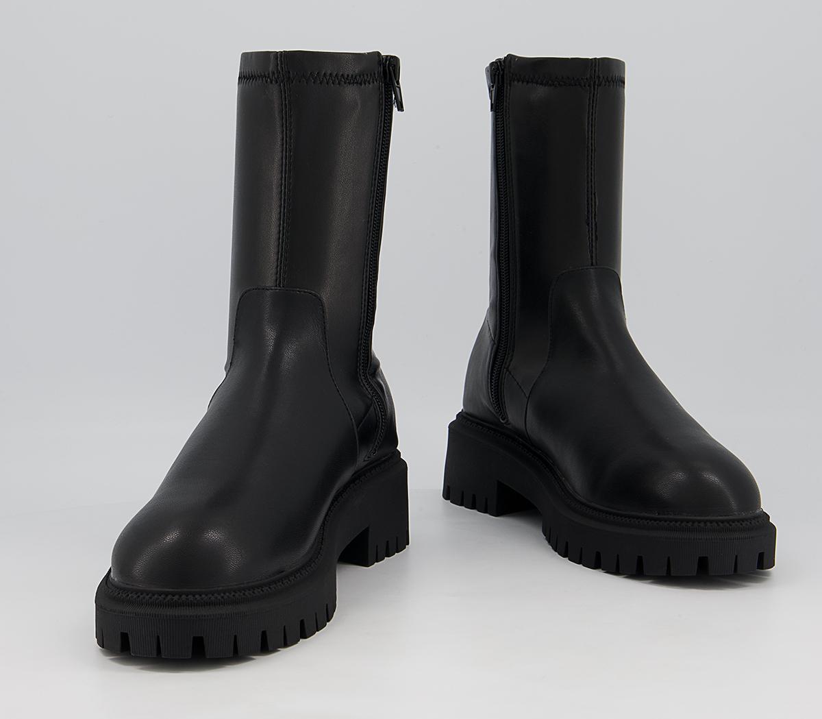 OFFICE Annabella Chunky Stretch Sock Boots Black Women's Ankle Boots