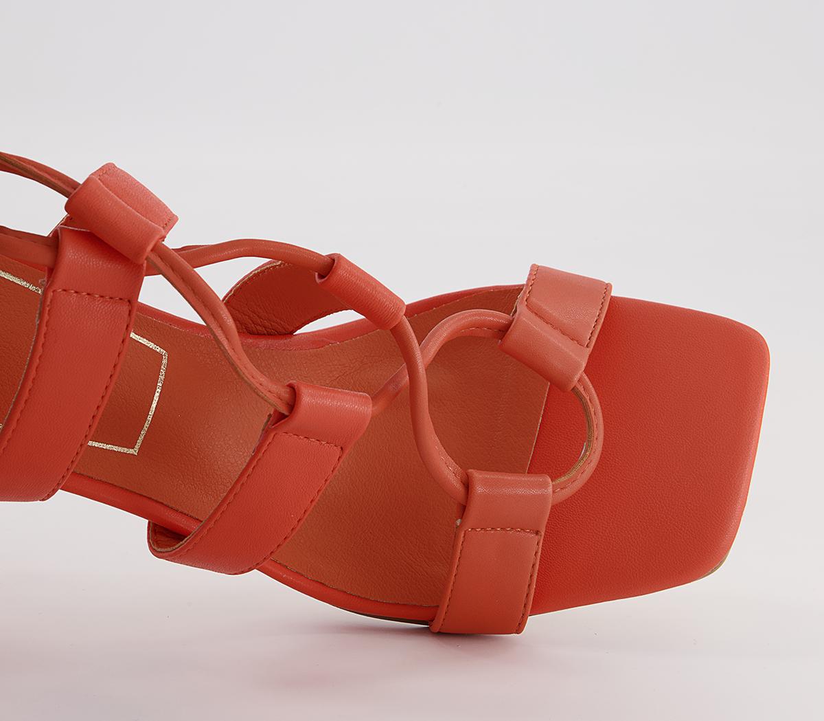 Office Margot Tie Up Stiletto Mid Heeled Sandals Office Margot Tie Up Stiletto Mid Heeled Sandals Orange