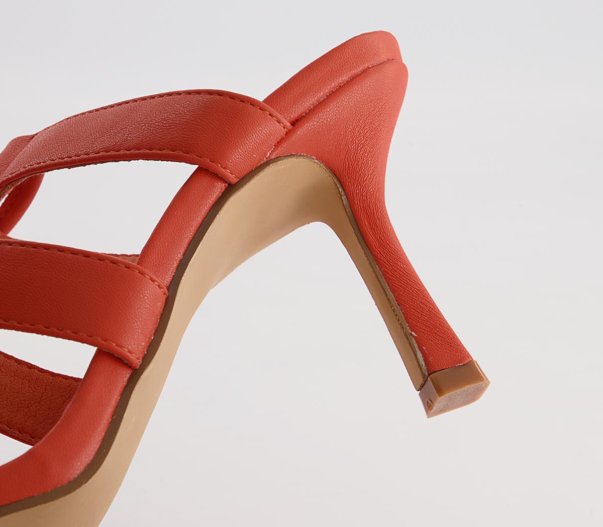 Office Margot Tie Up Stiletto Mid Heeled Sandals Office Margot Tie Up Stiletto Mid Heeled Sandals Orange