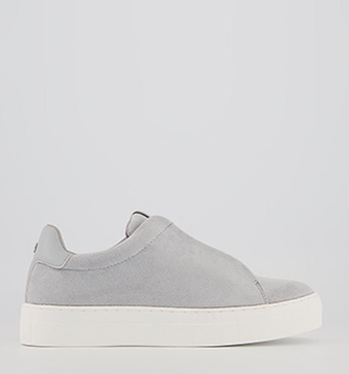 Office Film Lace Up Flatform Trainers Grey