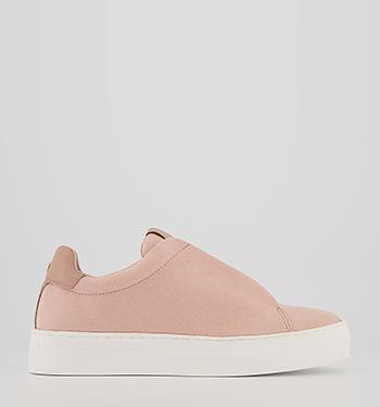 OFFICE Film Lace Up Flatform Trainers Pink Micro