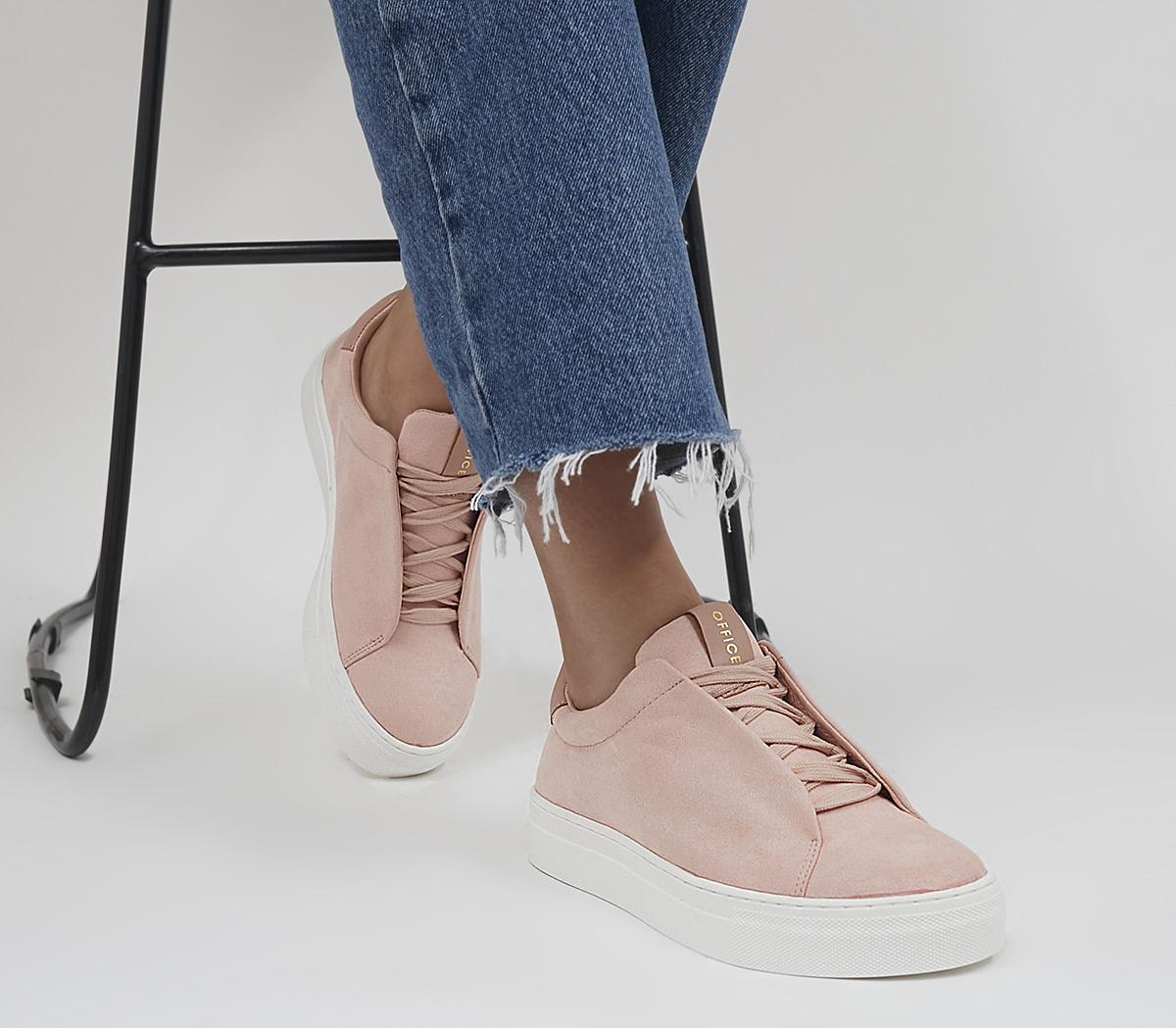 OfficeFilm Lace Up Flatform TrainersPink Micro