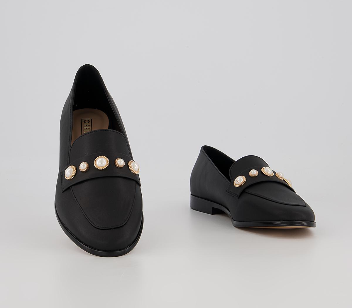 Office Fliss Trim Loafers Office Fliss Trim Loafers Black With Pearls