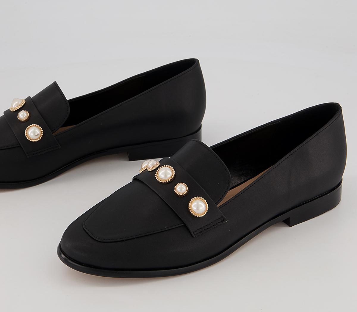 Office Fliss Trim Loafers Office Fliss Trim Loafers Black With Pearls
