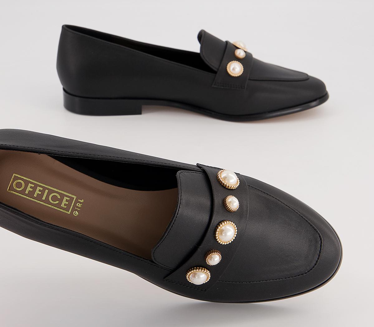 Office Fliss Trim Loafers Office Fliss Trim Loafers Black With Pearls