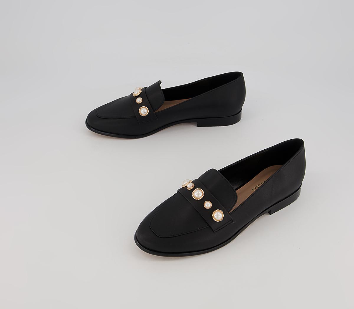 Office Fliss Trim Loafers Office Fliss Trim Loafers Black With Pearls