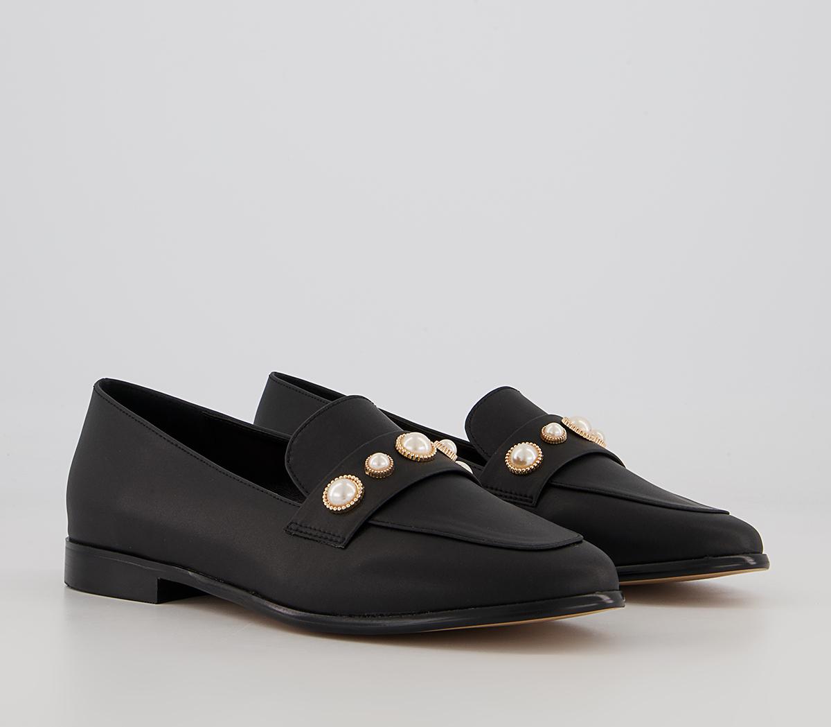 Office Fliss Trim Loafers Office Fliss Trim Loafers Black With Pearls