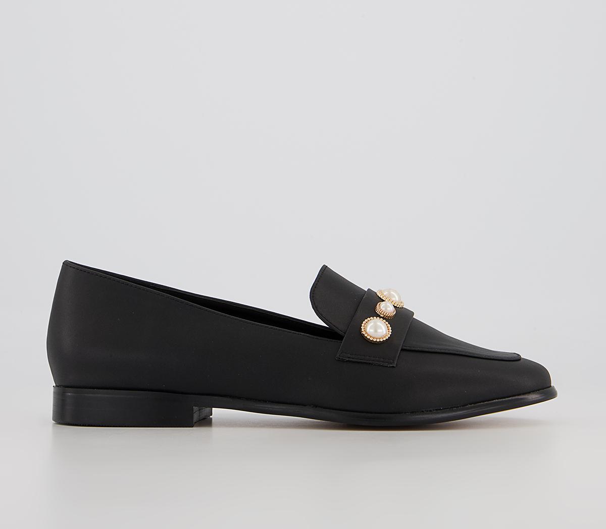 Office Fliss Trim Loafers Office Fliss Trim Loafers Black With Pearls