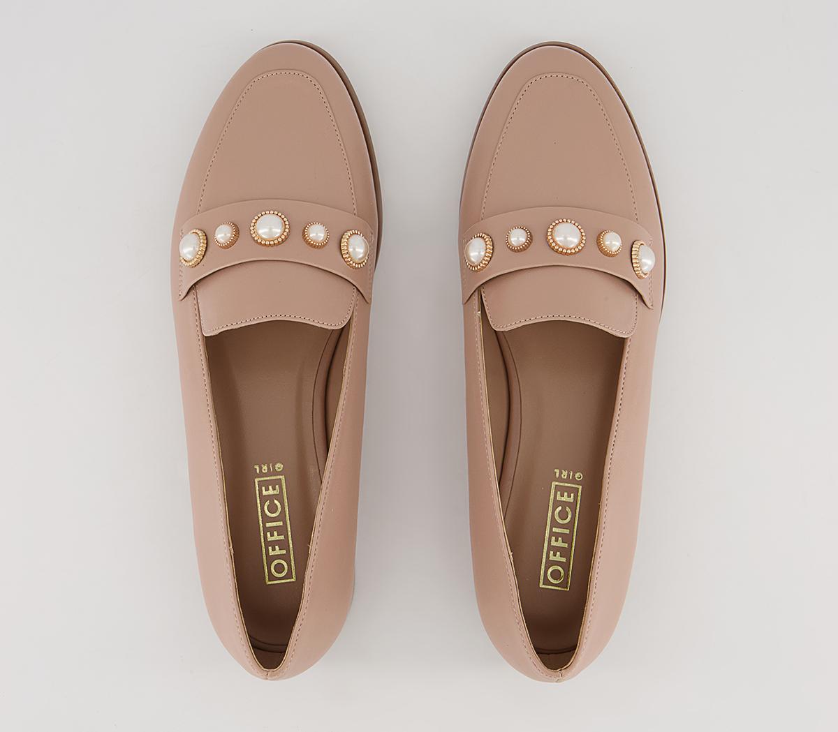 Office Fliss Trim Loafers Office Fliss Trim Loafers Nude With Pearls