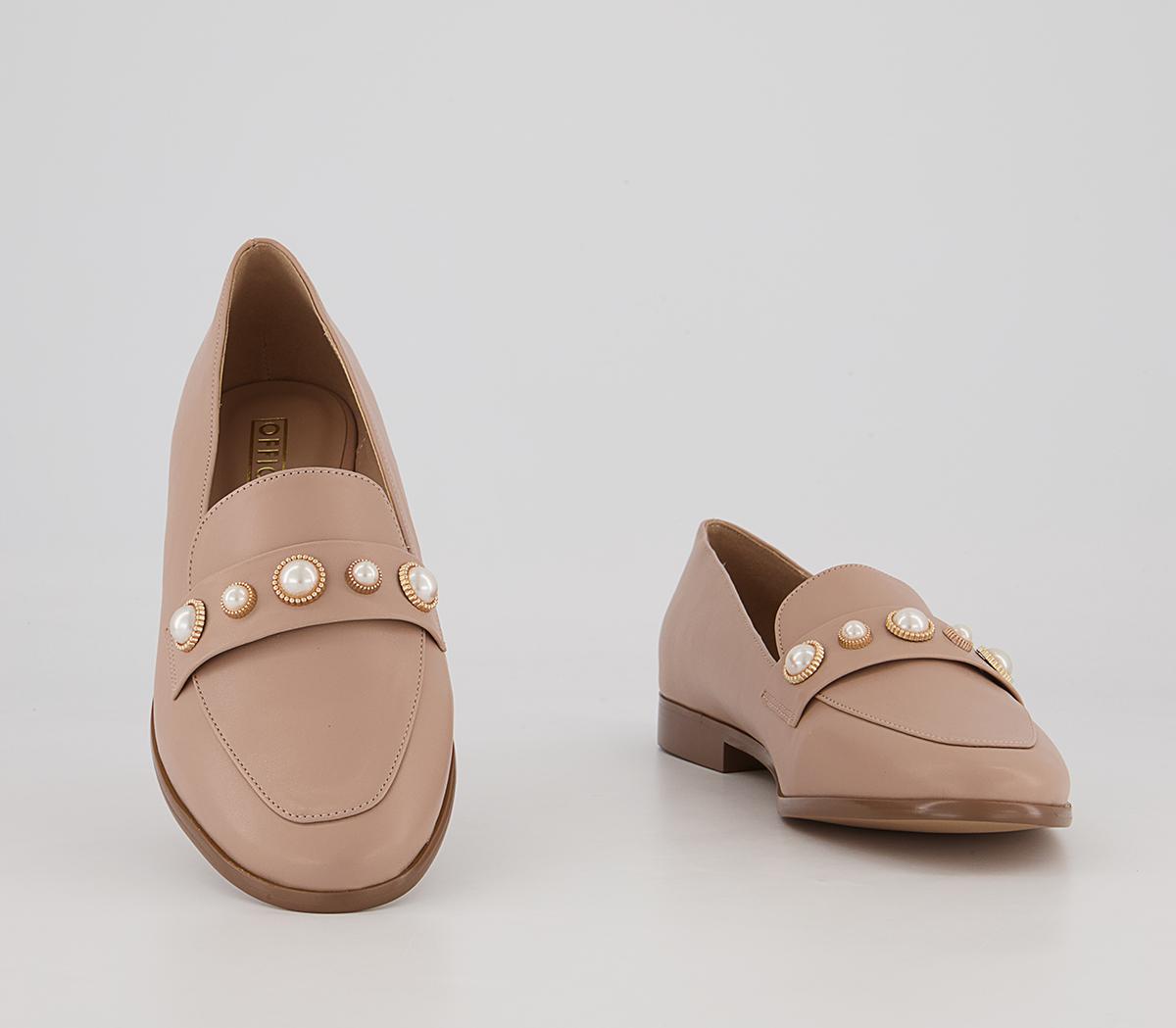 Office Fliss Trim Loafers Office Fliss Trim Loafers Nude With Pearls