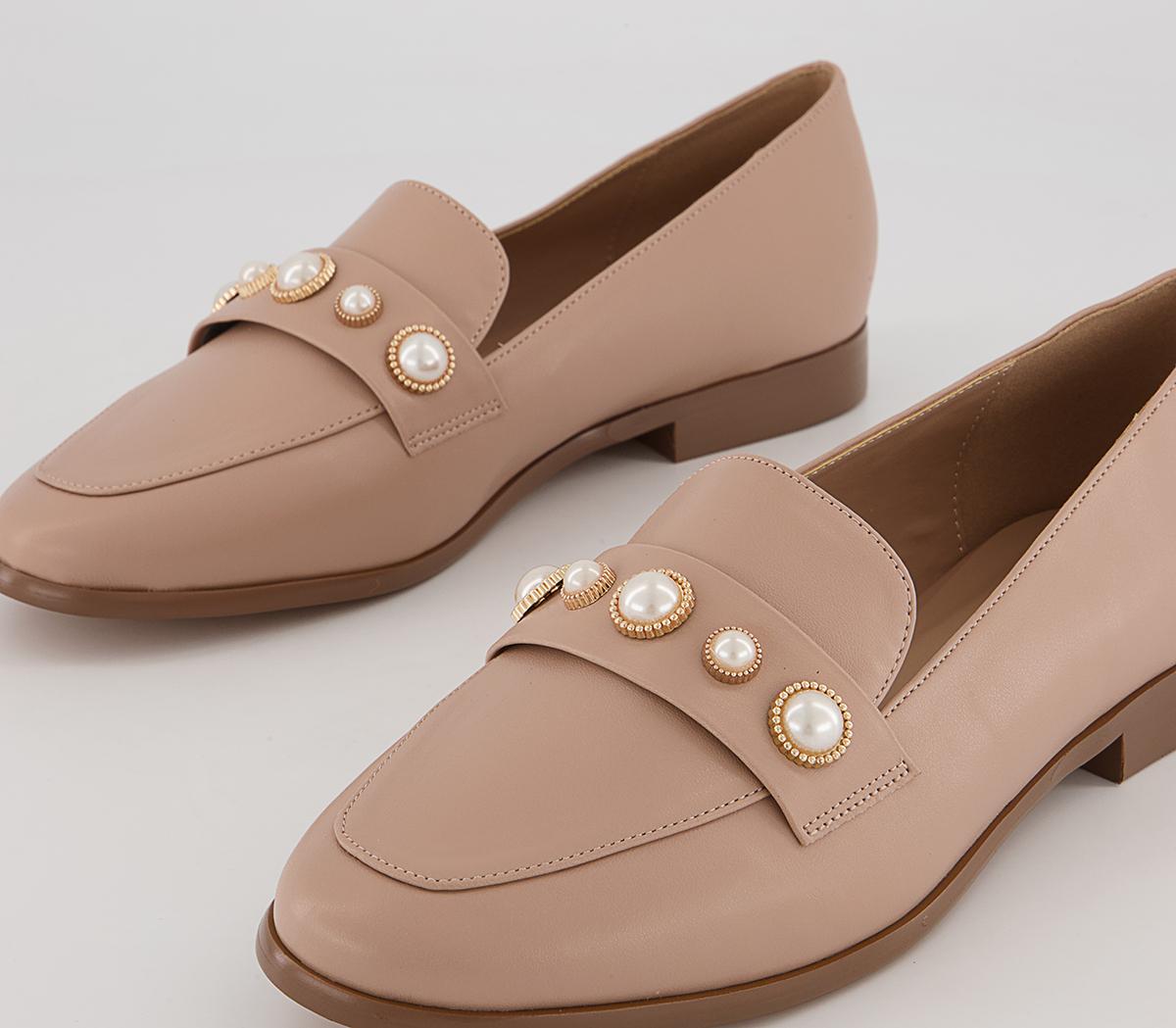 Office Fliss Trim Loafers Office Fliss Trim Loafers Nude With Pearls