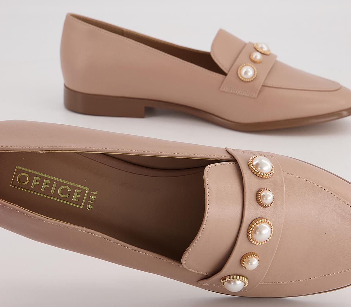 Office Fliss Trim Loafers Office Fliss Trim Loafers Nude With Pearls