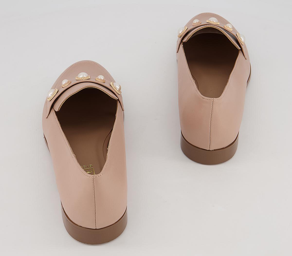 Office Fliss Trim Loafers Office Fliss Trim Loafers Nude With Pearls
