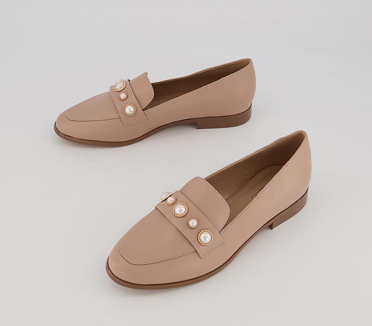 Office Fliss Trim Loafers Office Fliss Trim Loafers Nude With Pearls