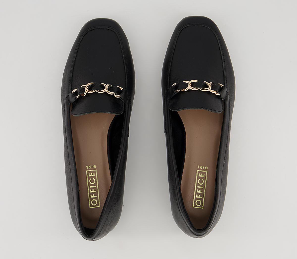 Office Fides Chain Loafers Office Fides Chain Loafers Black Leather