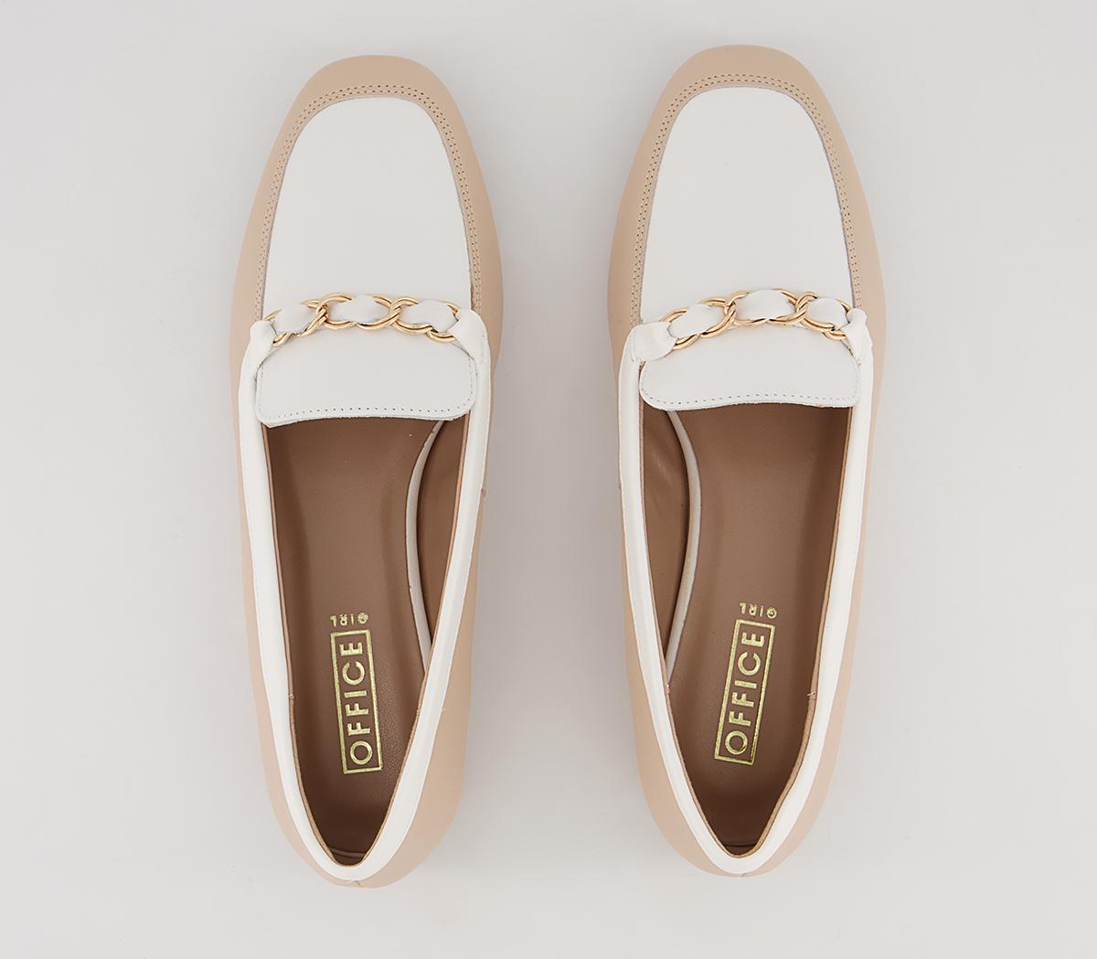 Office Fides Chain Loafers Office Fides Chain Loafers Nude Off White Leather