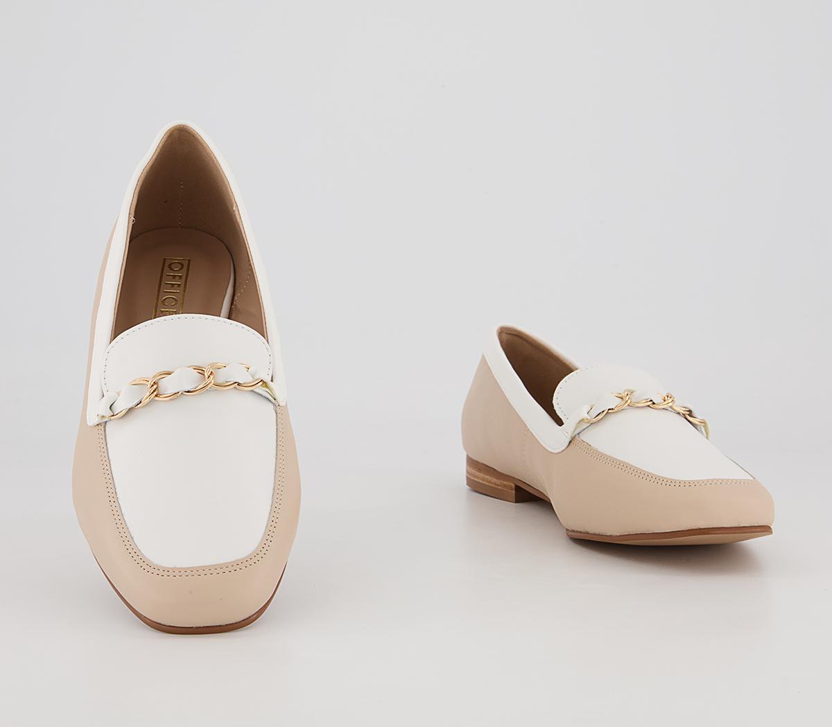 Office Fides Chain Loafers Office Fides Chain Loafers Nude Off White Leather