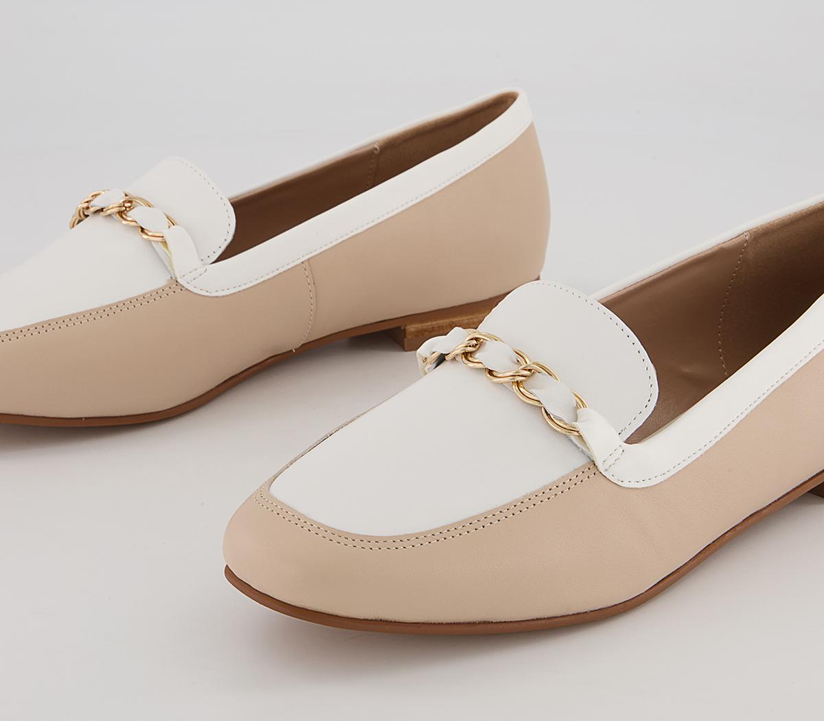 Office Fides Chain Loafers Office Fides Chain Loafers Nude Off White Leather