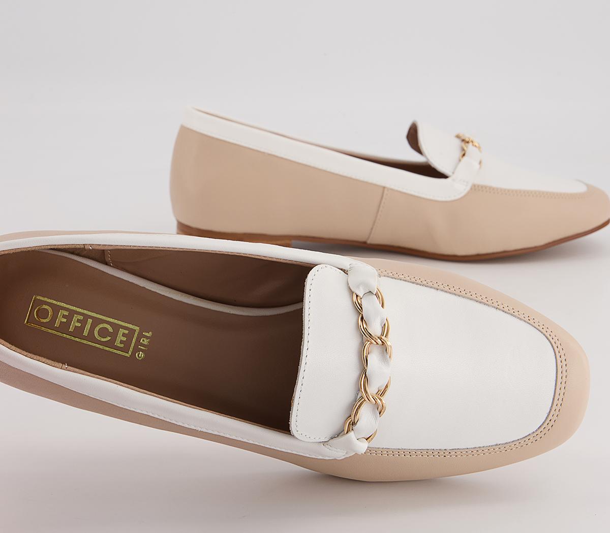 Office Fides Chain Loafers Office Fides Chain Loafers Nude Off White Leather