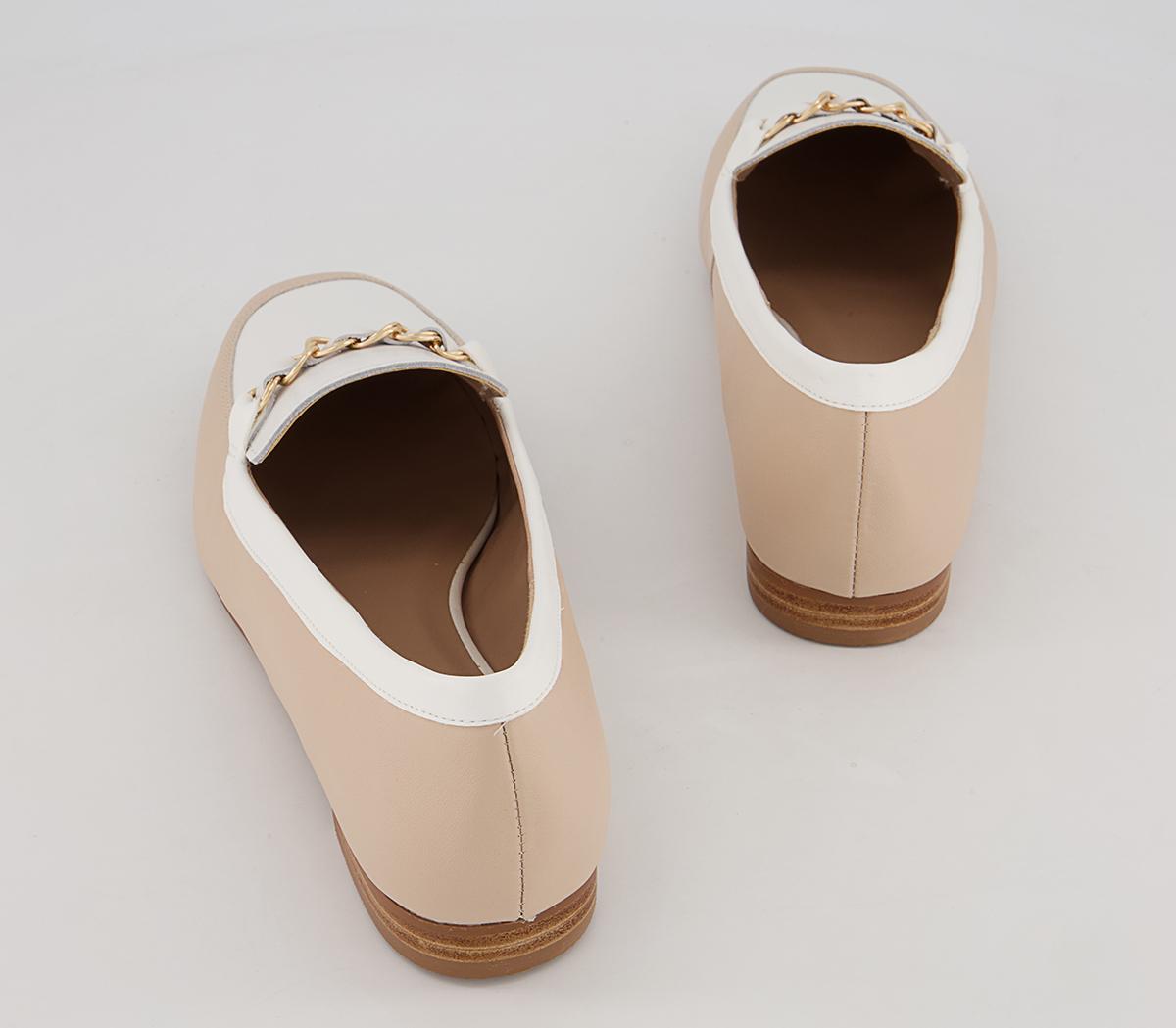 Office Fides Chain Loafers Office Fides Chain Loafers Nude Off White Leather