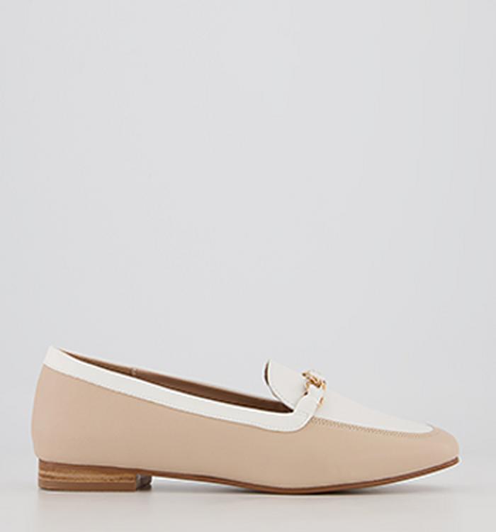 Office Fides Chain Loafers Nude Off White Leather