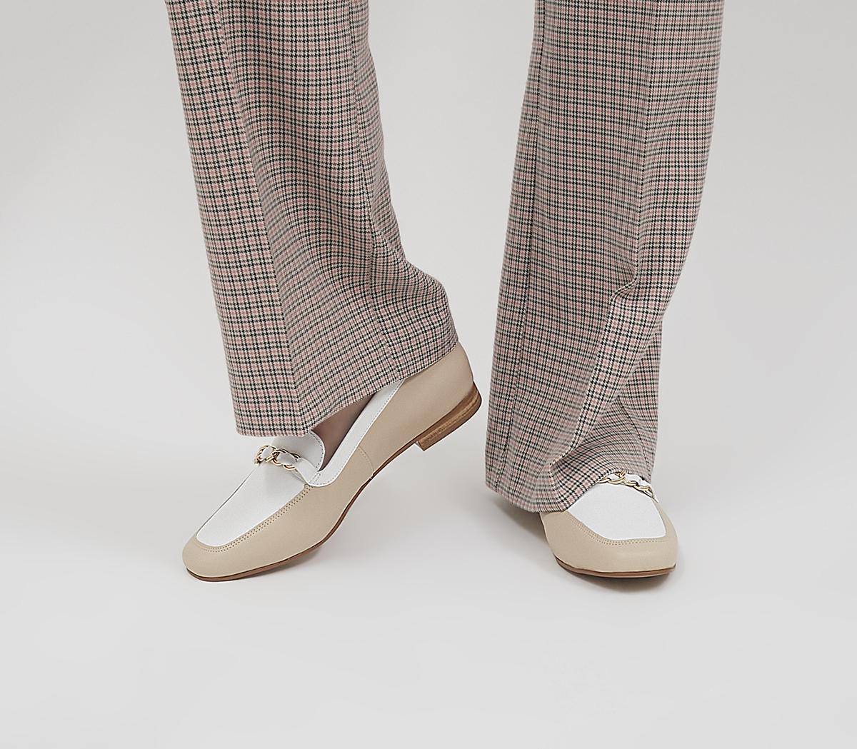 OfficeFides Chain LoafersNude Off White Leather