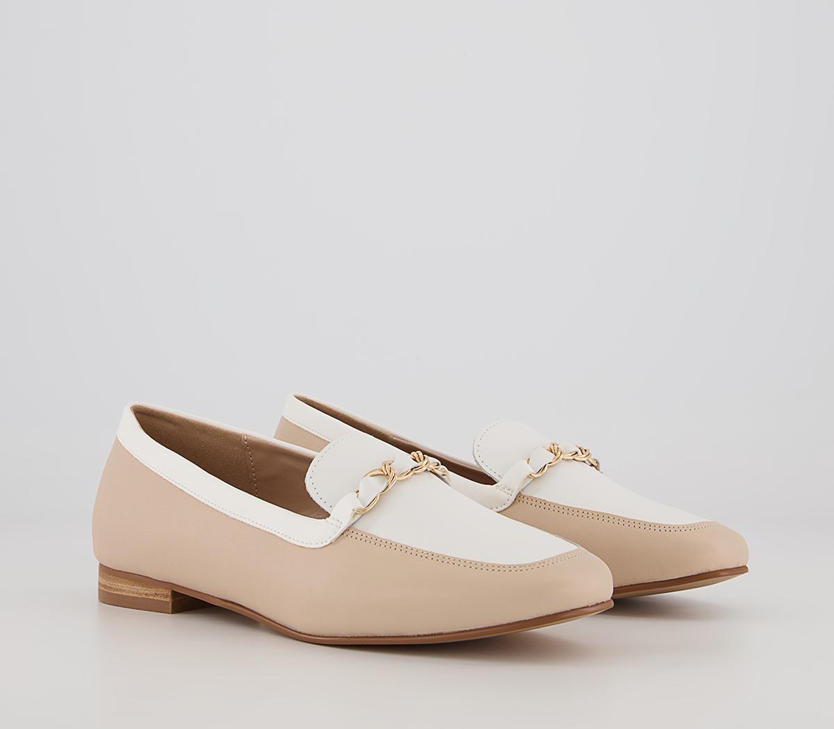 Office Fides Chain Loafers Office Fides Chain Loafers Nude Off White Leather