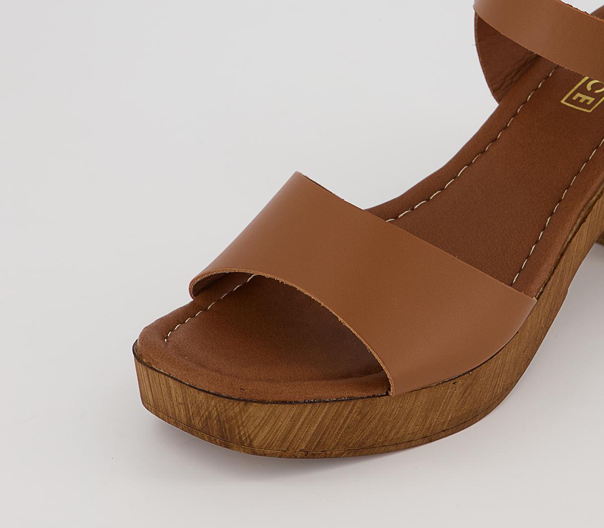 OFFICEMaeve Wood Effect Sandals OFFICEMaeve Wood Effect SandalsTan Leather