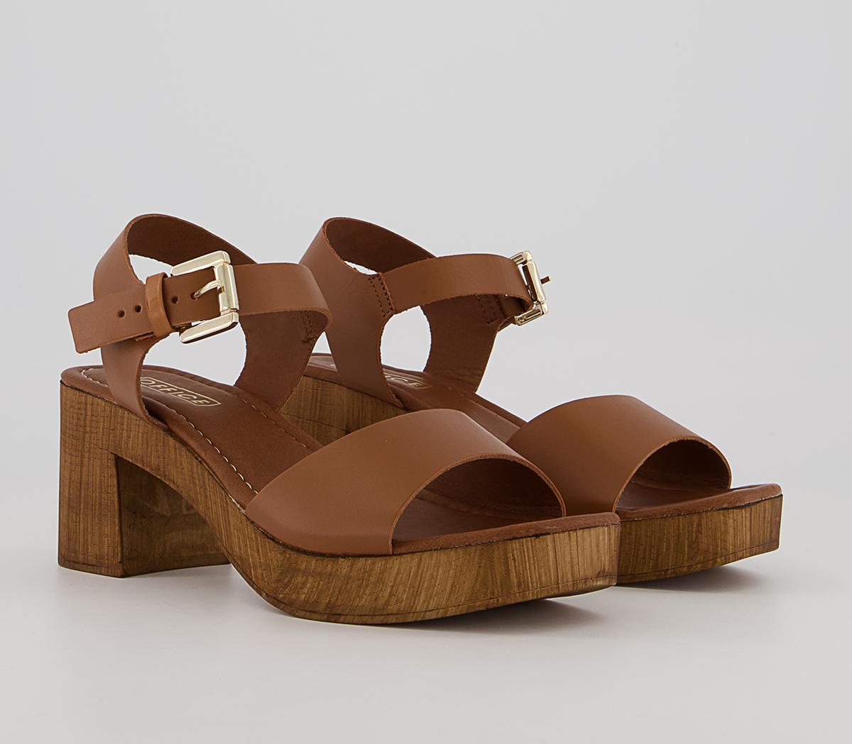 OFFICEMaeve Wood Effect SandalsTan Leather