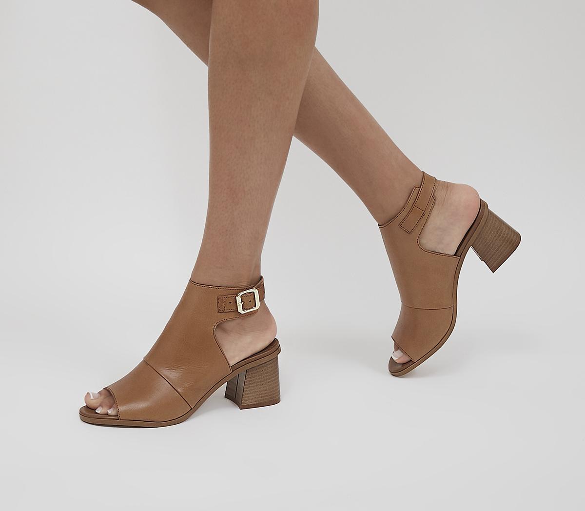 tan shoe boots mid heel