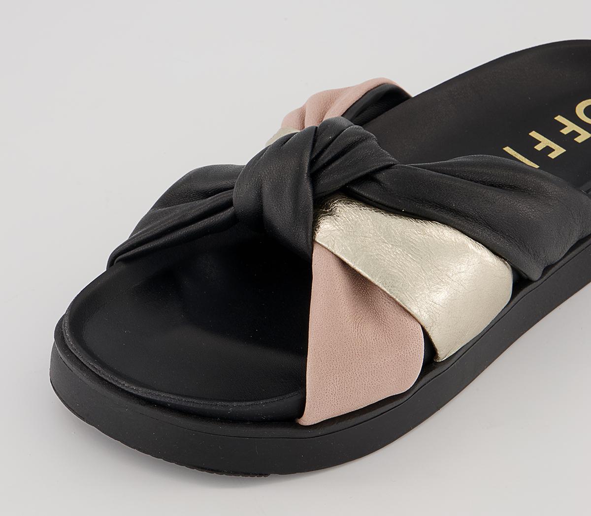 OFFICESutton Knotted Sandals OFFICESutton Knotted SandalsBlack Blush Gold Mix
