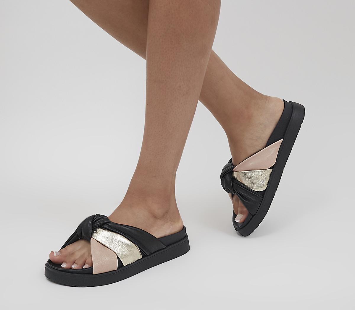 OFFICESutton Knotted Sandals OFFICESutton Knotted SandalsBlack Blush Gold Mix